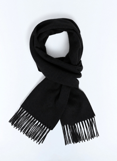 Men's scarf black main material: 90% wool, 10% cashmerelining: none Fursac - D2LSCA-LR08-B020