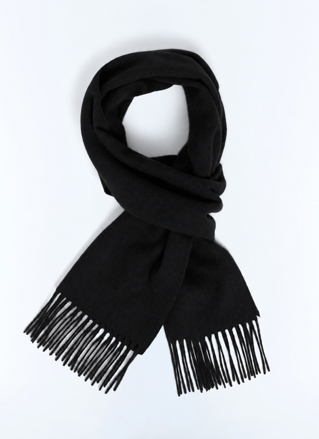 Men's scarf black main material: 90% wool, 10% cashmerelining: none Fursac - D2LSCA-LR08-B020