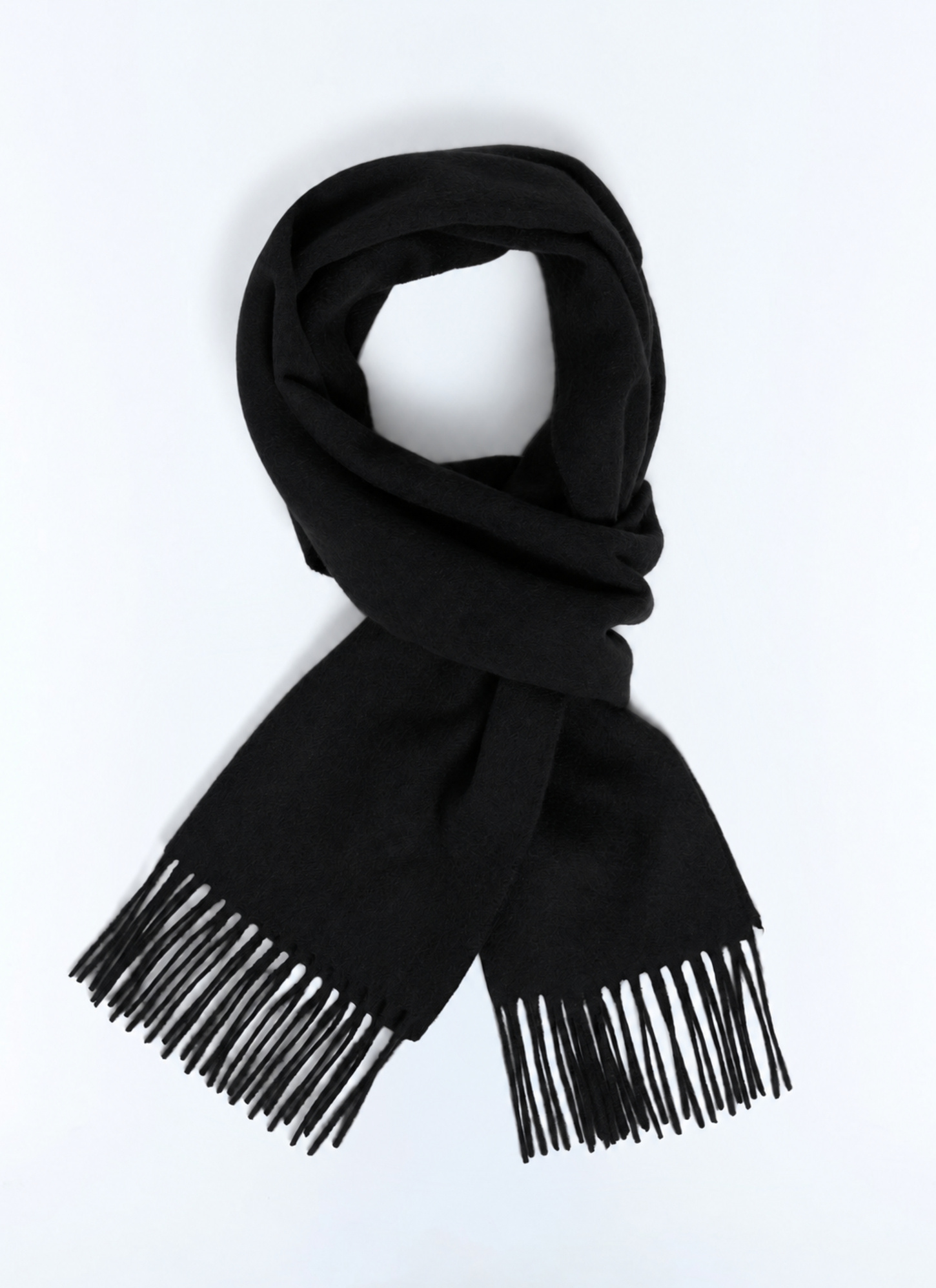 Men's scarf black main material: 90% wool, 10% cashmerelining: none Fursac - D2LSCA-LR08-B020