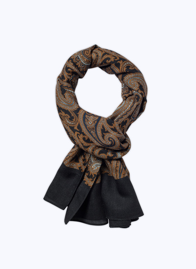 Men's scarf black wool Fursac - 22HD2ELFA-AR28/10