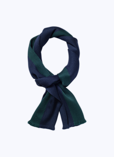 Men's scarf blue and green stripes wool Fursac - 22HD2ARRF-AR25/41