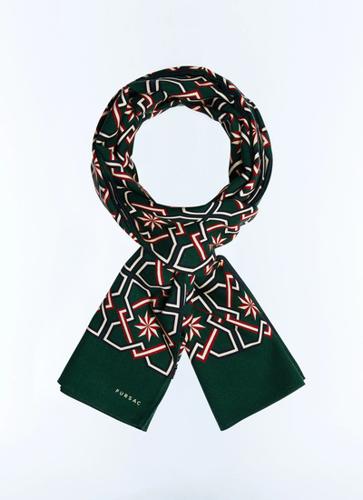 Men's scarf english green wool Fursac - D2ELFA-GR38-H011