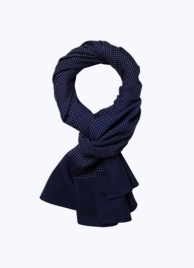 Men's scarf midnight blue wool Fursac - D2ELFA-KR19-31