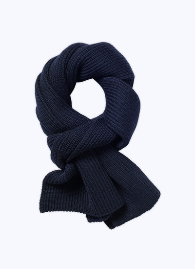 Men's scarf navy blue wool Fursac - 21HD2TIKI-TR50/30