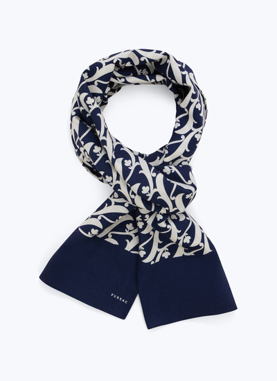 Men's scarf navy blue wool Fursac - D2ELFA-ER28-D030