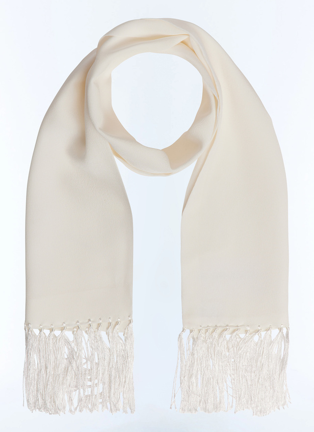 Men's scarf white silk Fursac - D2GOUL-GR49-A001