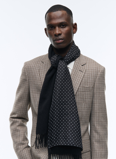 Men's scarf black wool and silk Fursac - 22HD2TANE-AR23/20