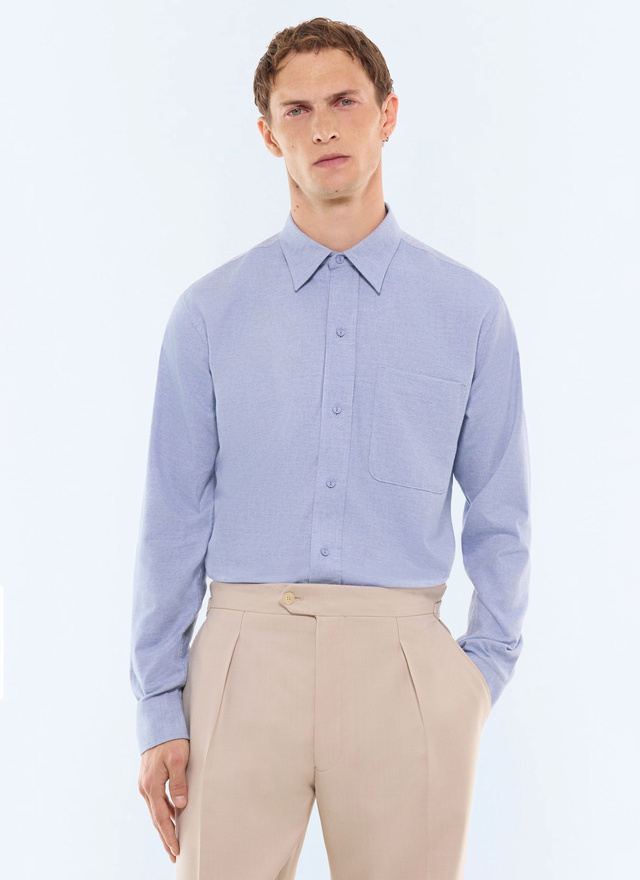Men's shirt light blue main fabric: 95% cotton, 5% cashmerelining: none Fursac - H3LCIL-LH52-D004