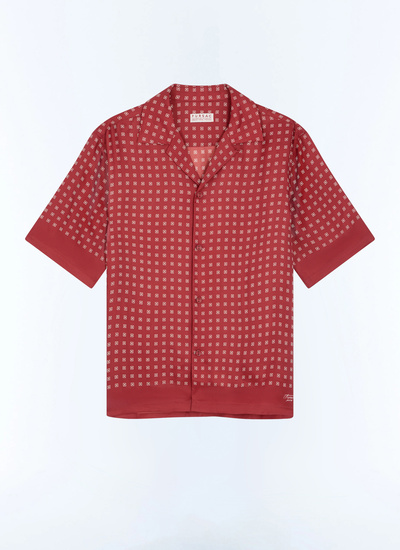 Men's red, bordeaux main fabric: 100% viscose shirt Fursac - H3LINT-LH05-C014