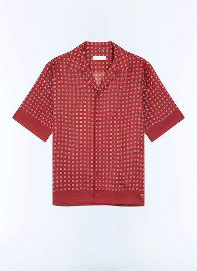 Men's red, bordeaux main fabric: 100% viscose shirt Fursac - H3LINT-LH05-C014