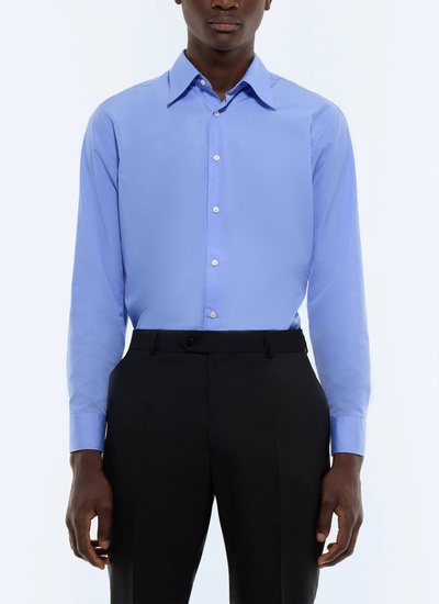 Men's shirt azure blue cotton poplin Fursac - H3ADAV-JH17-D015
