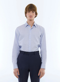 Cotton serge straight collar shirt - H3AXAN-FH05-D017