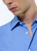 Cotton shirt with straight collar - H3AXAN-DH34-D017