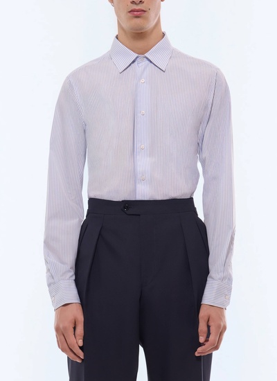 Men's shirt blue certified cotton poplin Fursac - H3AXAN-JH19-D039