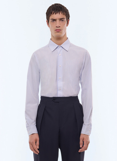 Men's shirt blue certified cotton poplin Fursac - H3AXAN-JH19-D039