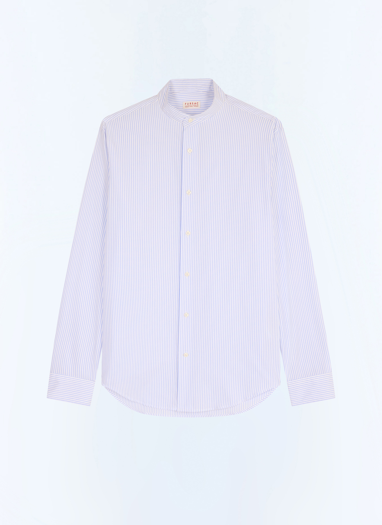 Men's blue, navy blue certified cotton poplin shirt Fursac - H3TIKA-JH19-D039