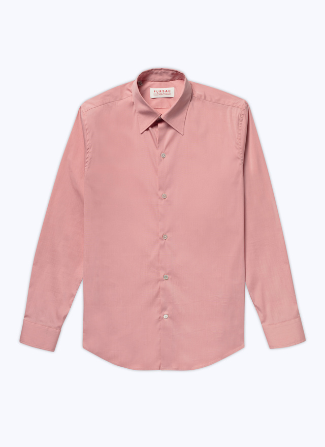 Men's orange cotton poplin shirt Fursac - H3ADAV-AH10-68