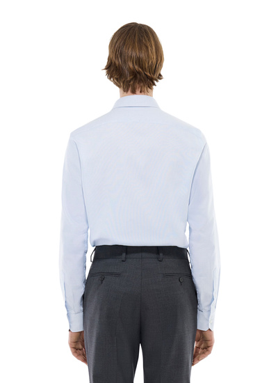 Men's shirt light blue certified cotton Fursac - H3AXAN-FH06-D004
