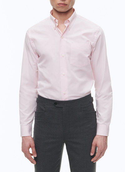 Men's shirt light pink organic cotton poplin Fursac - H3ABIA-AH38-70