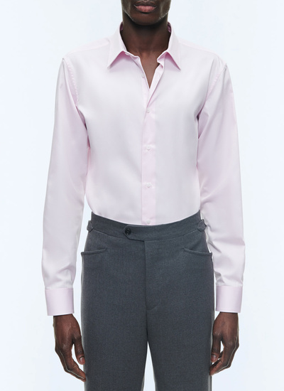 Men's shirt pale pink cotton poplin Fursac - H3AXAN-DH34-F002