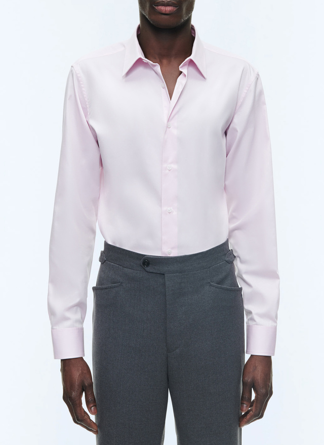 Men's shirt pale pink cotton poplin Fursac - H3AXAN-DH34-F002
