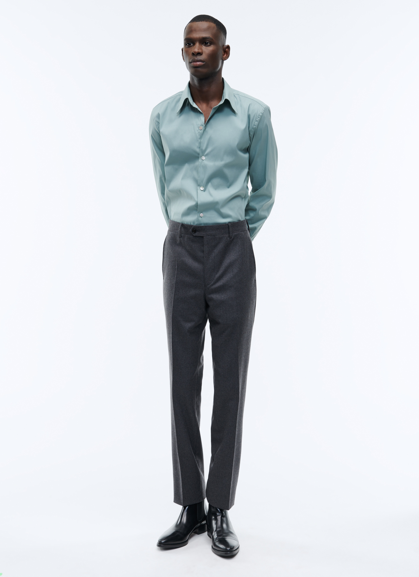 Sage green business shirts shirt 22HH3ADAVAH10/45 Men's shirt