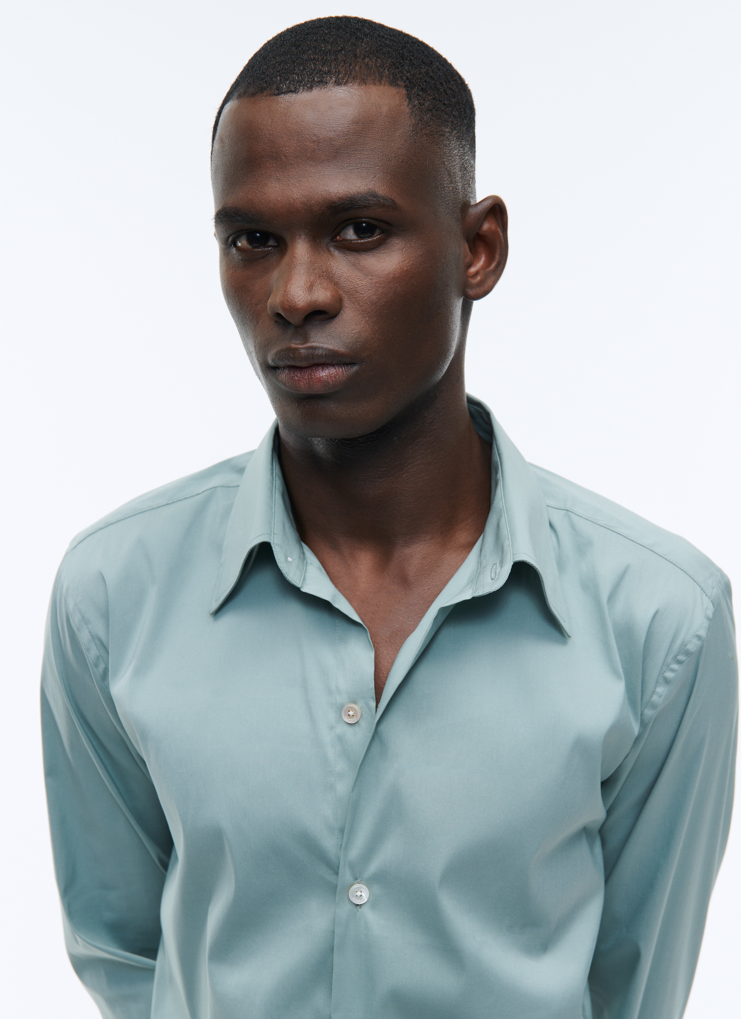 Men's sage green shirt Fursac - H3ADAV-AH10-45