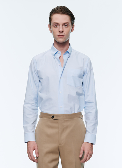 Men's shirt sky blue oxford cotton Fursac - 22HH3ABIA-VH42/39