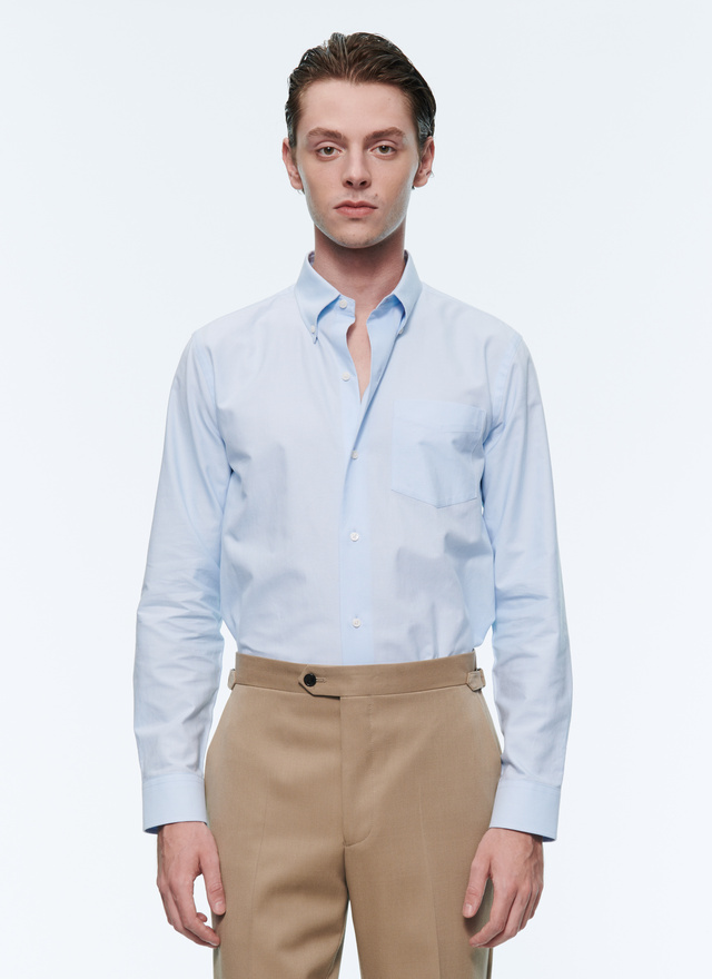 Men's shirt sky blue oxford cotton Fursac - H3ABIA-VH42-39