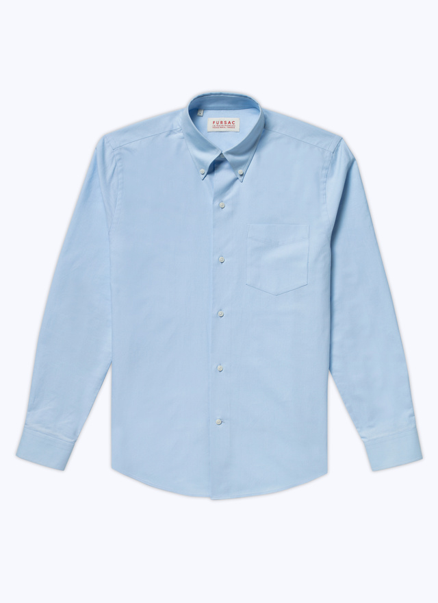 Men's blue, navy blue oxford cotton shirt Fursac - H3ABIA-VH42-39