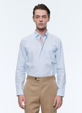 Sky blue cotton Oxford shirt - H3ABIA-VH42-39