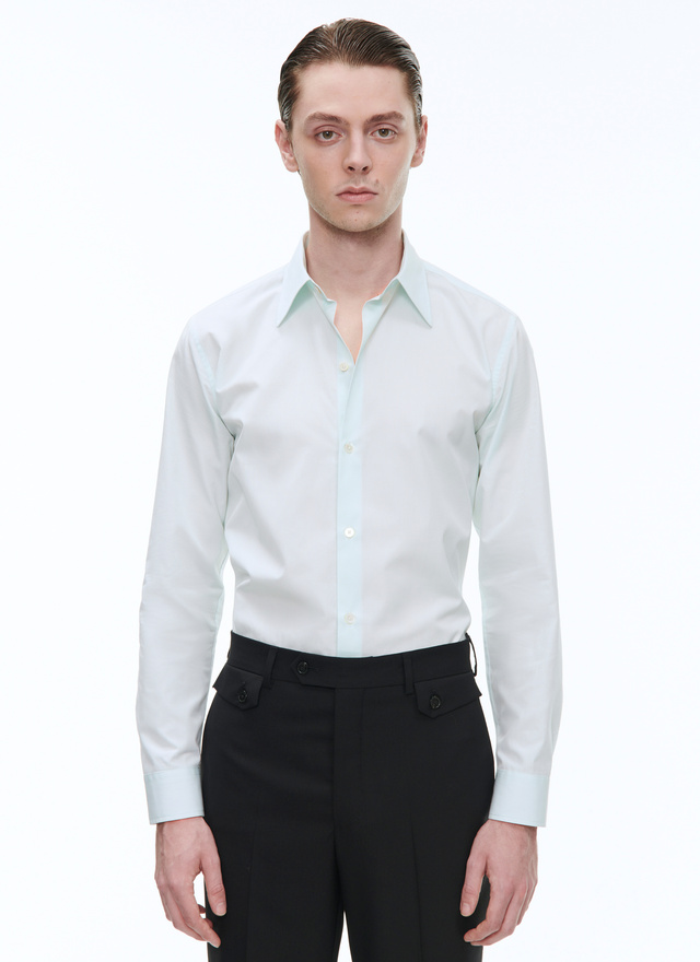 Men's shirt sky blue cotton poplin Fursac - H3ADAV-AH01-96