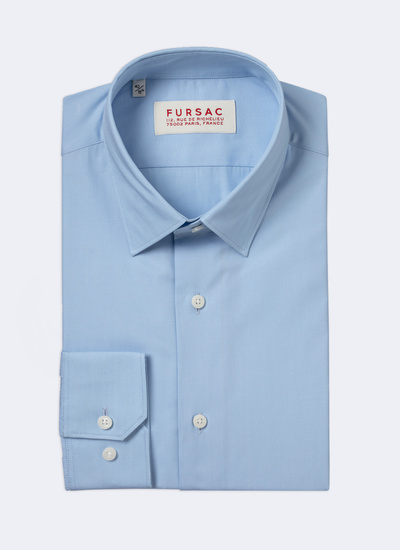 Men's blue, navy blue organic cotton shirt Fursac - H3OXAN-TH67-39