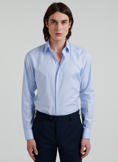 Men's shirt sky blue weaved cotton Fursac - H3OXAN-VH45-38