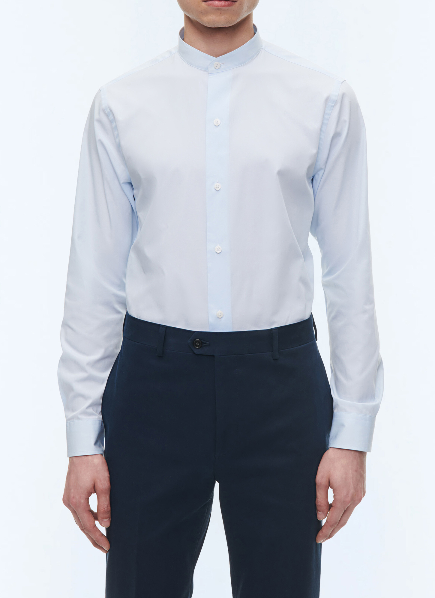 Men's shirt sky blue organic cotton poplin Fursac - H3TIKA-VH15-39