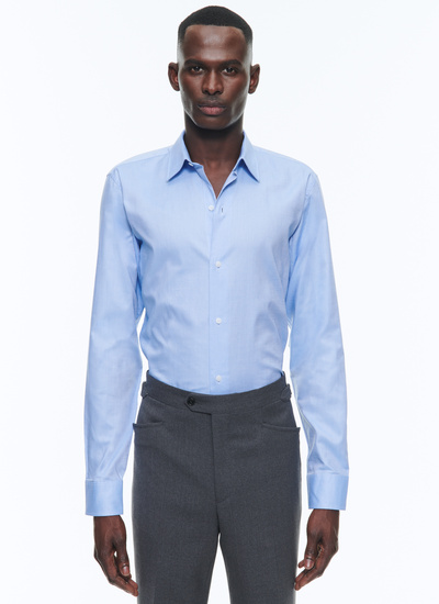 Men's shirt sky blue cotton Fursac - H3AXAN-AH78-38