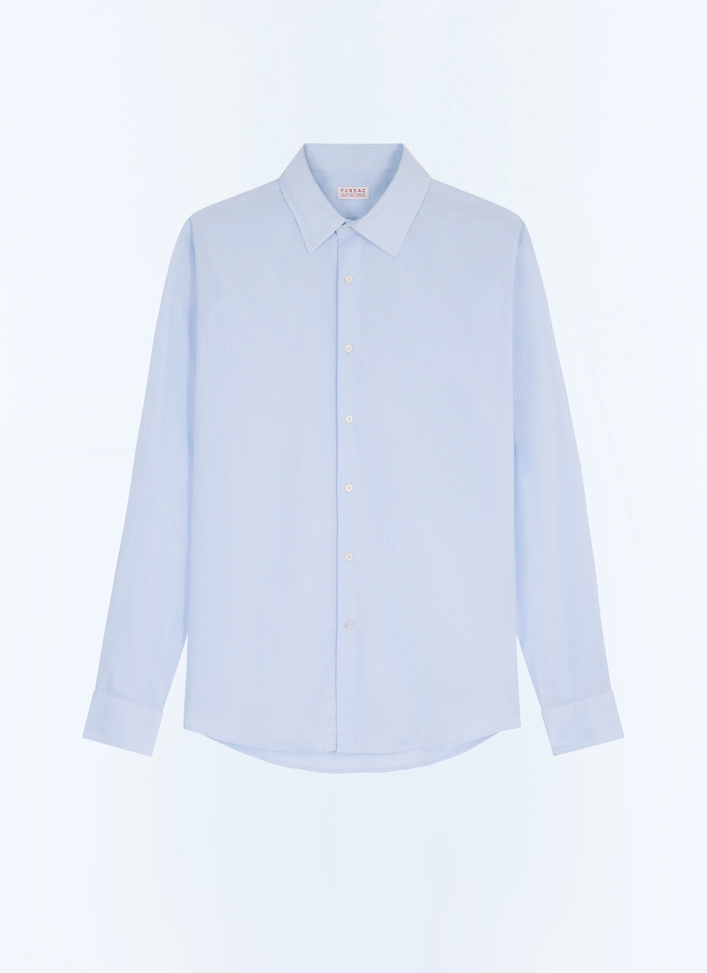 Men's blue, navy blue organic cotton shirt Fursac - H3AXAN-JH44-D039