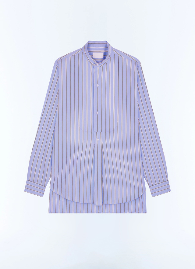 Men's sky blue - white stripes shirt Fursac - H3GURU-GH06-D039