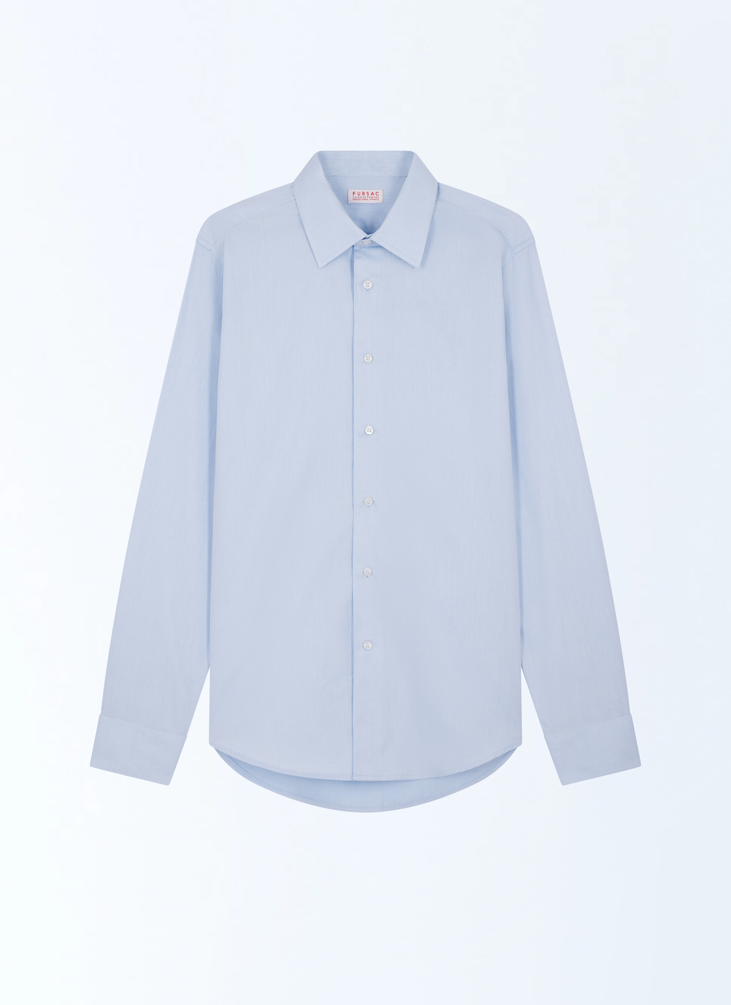 Men's blue, navy blue cotton poplin shirt Fursac - H3AXAN-EH38-D039