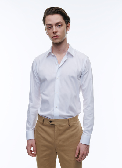 Men's shirt white organic cotton poplin Fursac - 21HH3OXAN-TH62/01