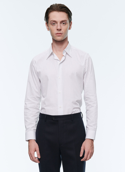 Men's shirt white cotton poplin Fursac - 22HH3ADAV-AH40/01