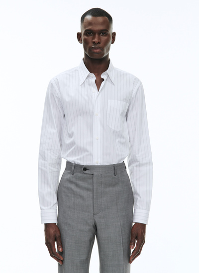 Men's shirt white organic cotton poplin Fursac - 23EH3AVIA-BH30/02