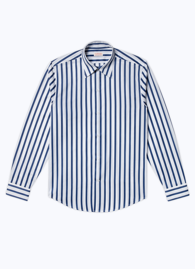Men's white - blue stripes shirt Fursac - H3ADAV-DH15-D033