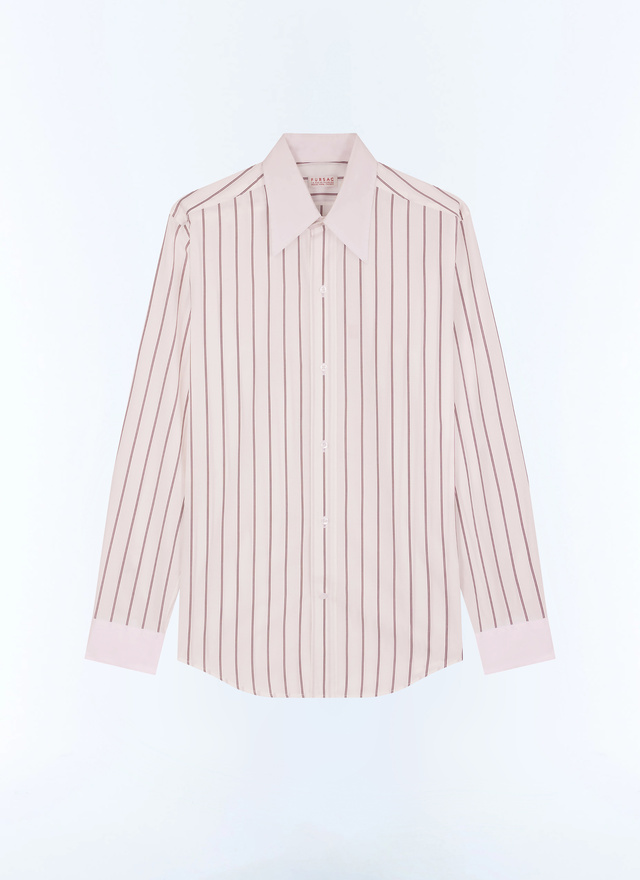 Men's red, bordeaux cotton poplin shirt Fursac - H3FARO-GH15-C014