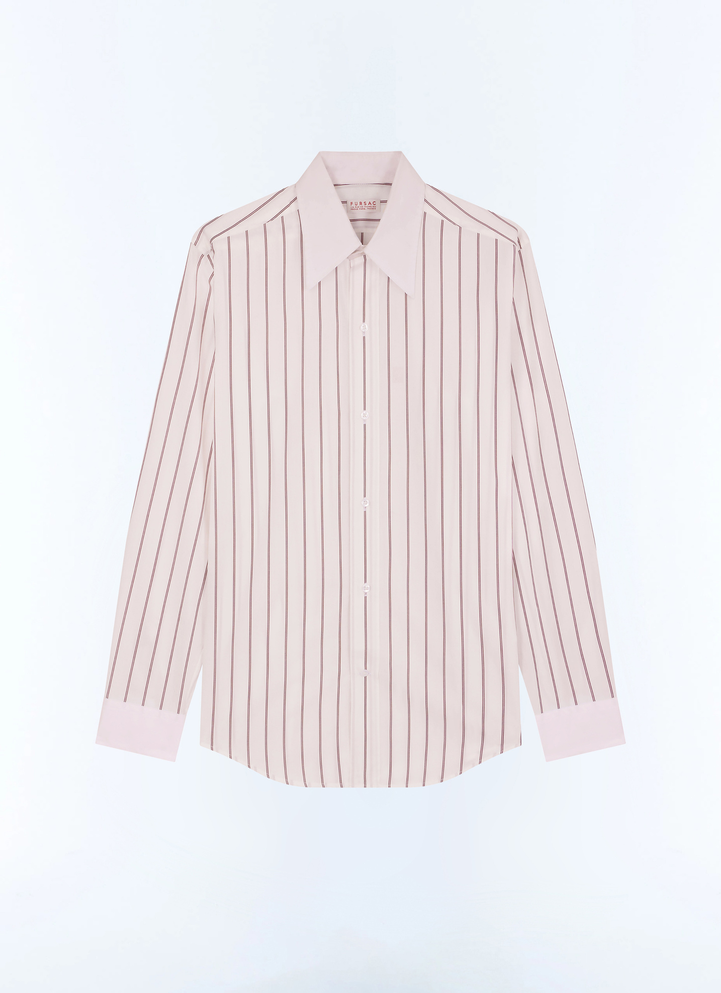Men's red, bordeaux cotton poplin shirt Fursac - H3FARO-GH15-C014