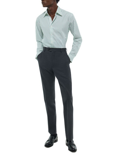Men's white - green stripes shirt Fursac - H3ADAV-FH18-H008