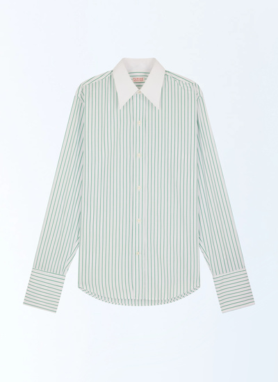 Men's green cotton poplin shirt Fursac - H3FARO-FH18-H008