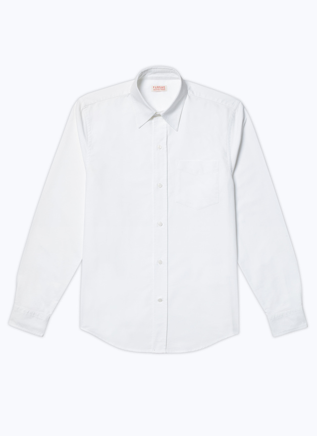 Men's white, ecru cotton poplin shirt Fursac - H3ADAV-E005-01