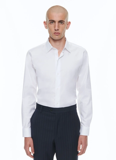 Men's shirt white cotton poplin Fursac - H3AXAN-E005-01