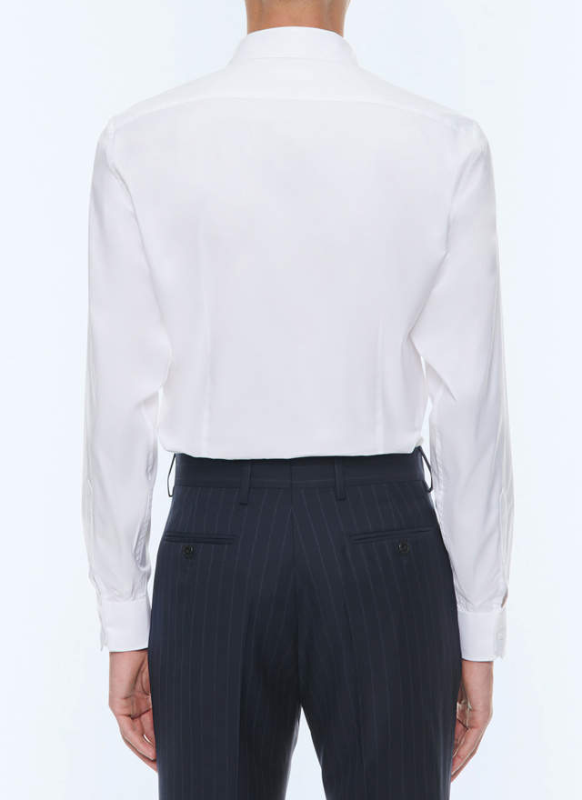 Men's white, ecru cotton poplin shirt Fursac - H3AXAN-E005-01